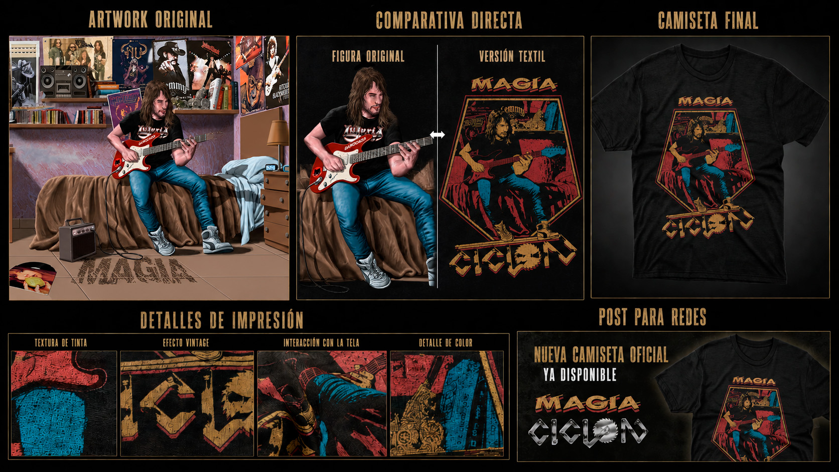 Estudio de adaptación Magia de Ciclón a camiseta