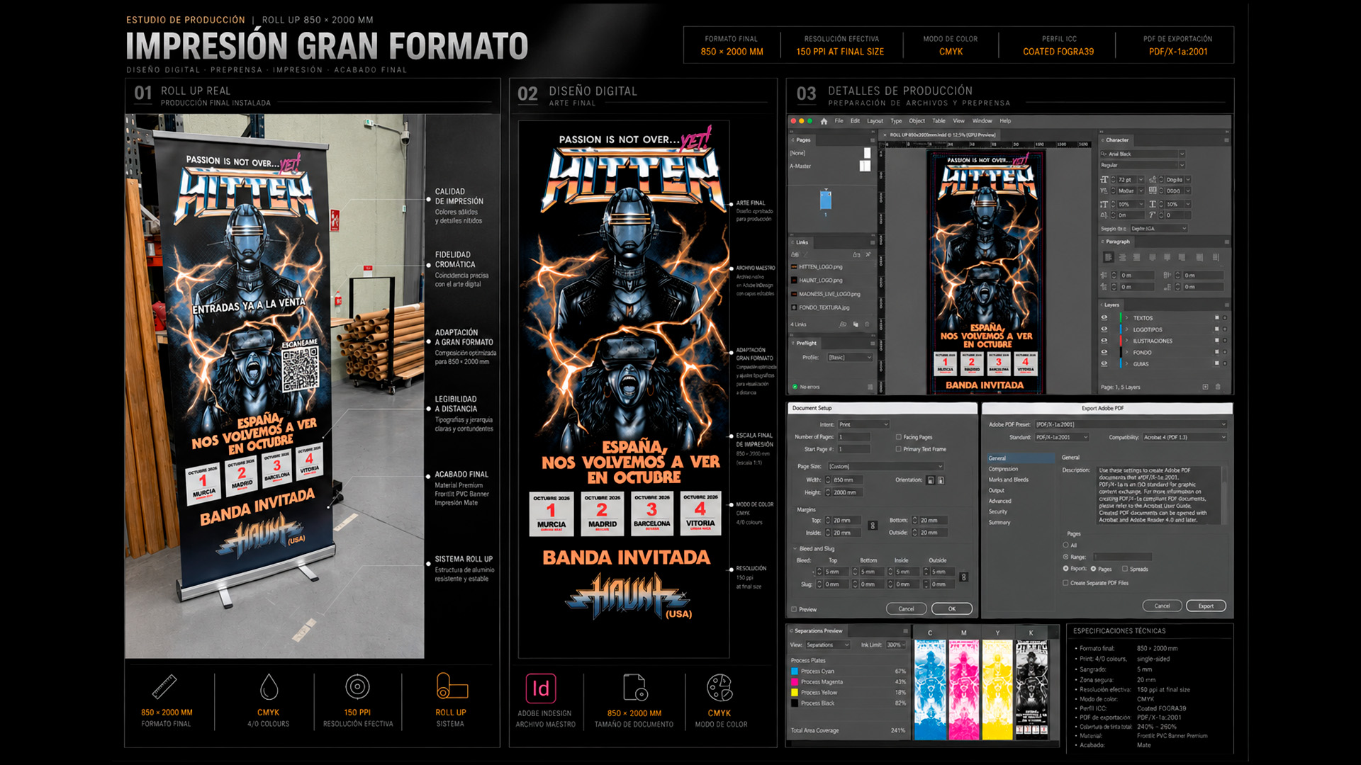 Estudio de producción de roll-up Hitten para impresión a gran formato